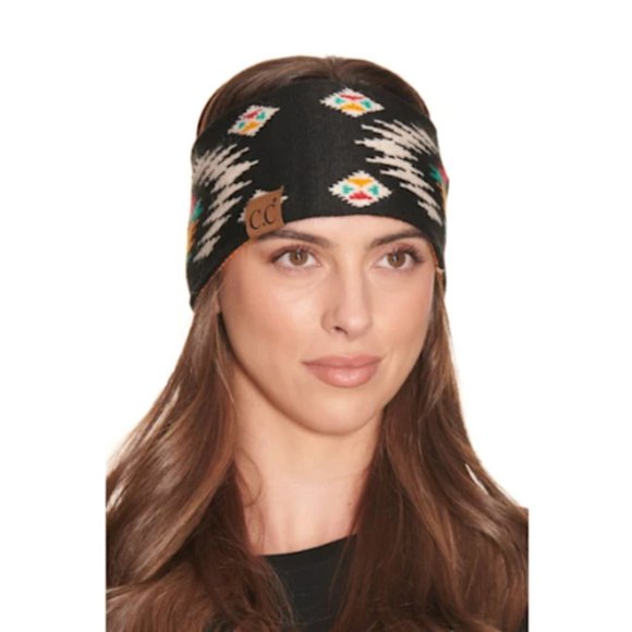 *NWT* C.C. Aztec Patterned Head Wrap - Womens - Black - Picture 3 of 5
